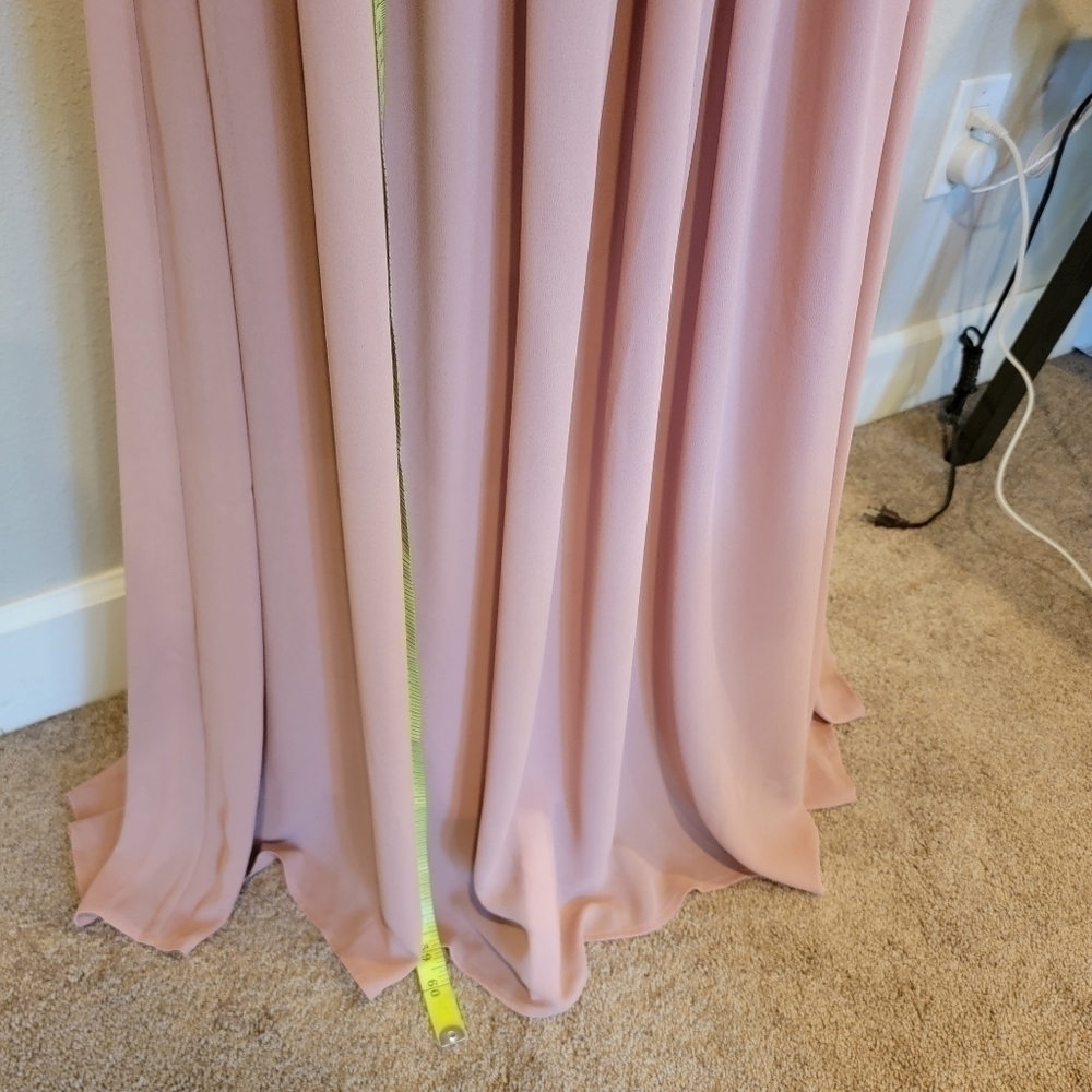Musol Pink Lace Chiffon Fit And Flare Floor Length Gown Size S - Picture 10 of 16